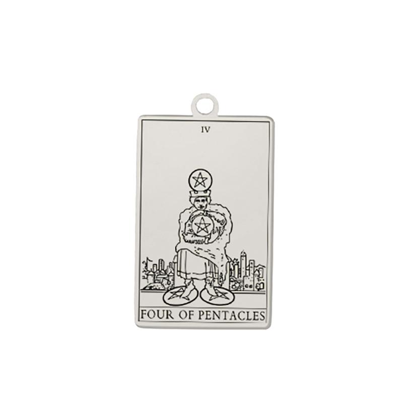 Dawapara Tarot Pendant for Necklaces Earings Suit of Pentacles Spiritual Jewelry Stainless Steel Charms for Jewelry Making