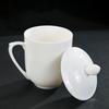 Tasse à thé en céramique Blanc Suet Jade Porcelaine blanche Tasse de réunion de bureau Cadeau d'entreprise Impression
