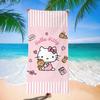 Brown Hello Kitty Surfing Beach Towel Tropical Palm Tree Design Cute Pink Bikini Kitty On Wave Summer Pool Towel For Beach Lover