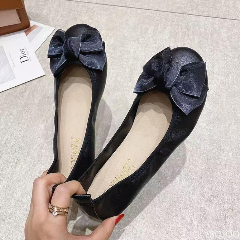 Fashion Soft Soled Comfortable Flat Shoes New Spring Summer Casual Versatile Butterfly Knot Women's Non Tiring Single Shoes