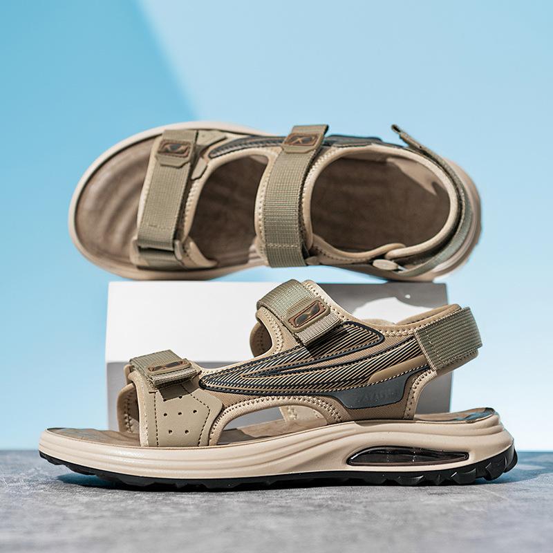 

Мужские сандалии лето 2025 новый тренд уличные дезодорирующие пляжные туфли мужские повседневные для вождения с мягкой подошвой нескользящие сандалии 44 хаки