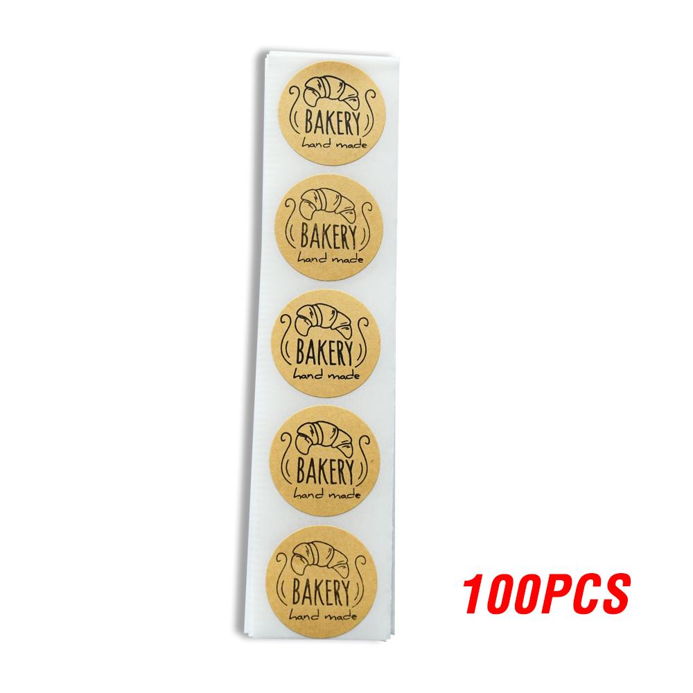 100-500Pcs Premium-Quality Kraft Superior-Grade Paper Hand Superior-Grade Made Superior-Grade Stickers Premium-Quality Bakery Premium-Quality