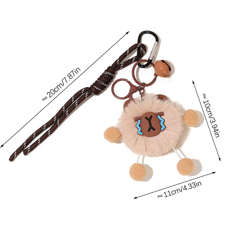 Kawaii Capybara Plush Keychain Cute Cartoon Doll Keyring Creative Woven Rope Key Holder Lovely Backpack Pendant Couple Gifts