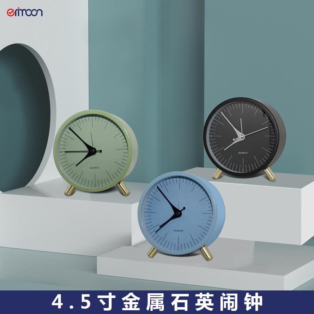 4,5-Zoll-Wecker, analog, nicht tickend, leise, kleine Schreibtischuhr mit Hintergrundbeleuchtung für Wohnzimmer, Schlafzimmer