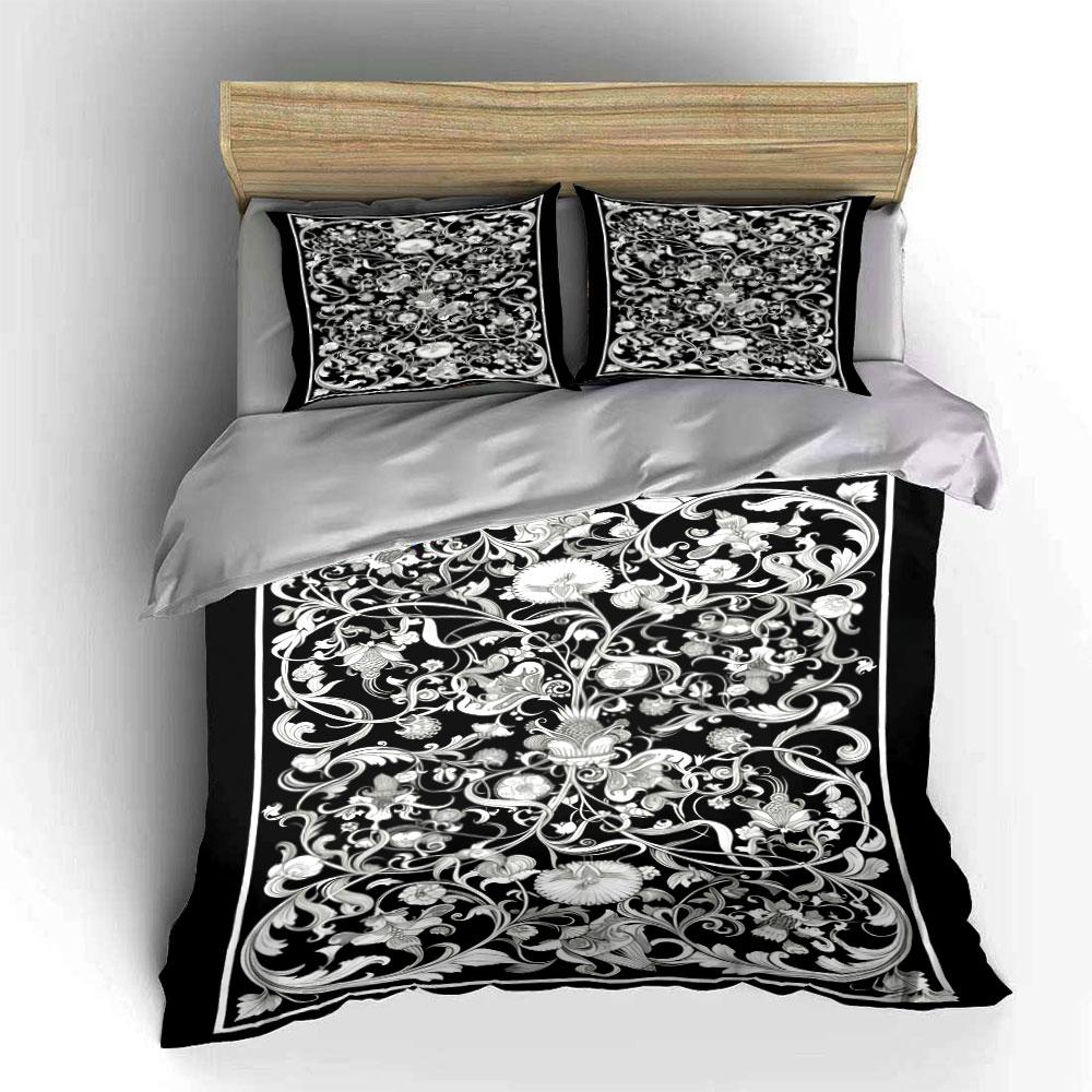 Floral vines with flowers. Bedding sets Duvet cover sets Duvet covers Pillowcases(1* Duvet Cover 2* Pillowcases without duvet insert)