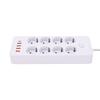 5.91ft Power Strip 8 AC Outlets 5 USB Ports Flame Retardant Power Strip for Office Dorm Home Use EU Plug 100   240V