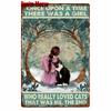 Vintage Metal Tin Sign for Home Decoration Once A Time There Was a Girl Cats Toilet Bathroom New Arrival WY