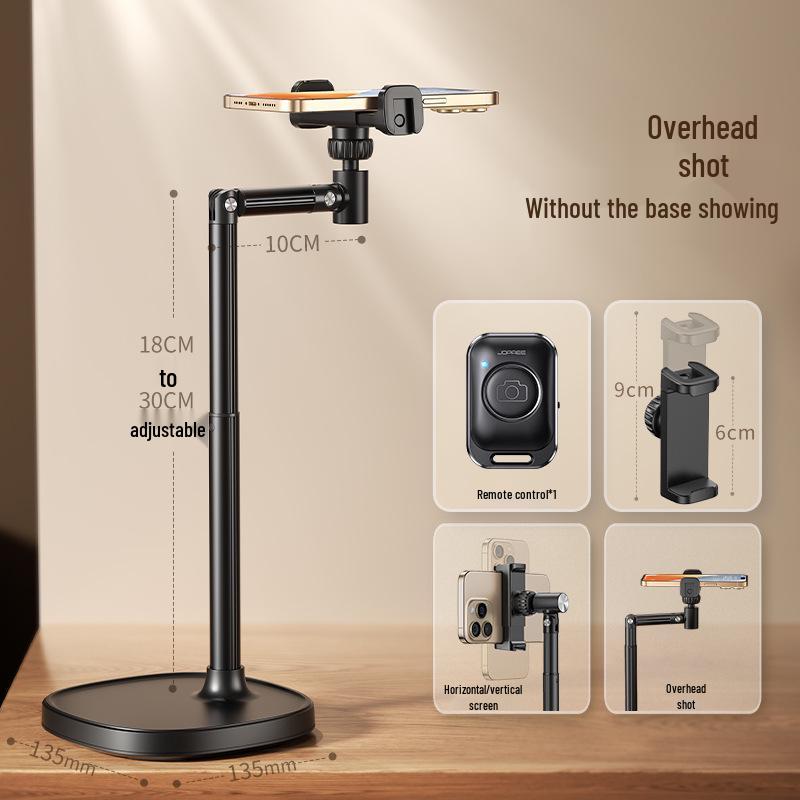 Soporte para teléfono móvil 2025: Soporte de Escritorio para Transmisión en Vivo y Selfies Cenitales, Uso Universal para TikTok y Videos.