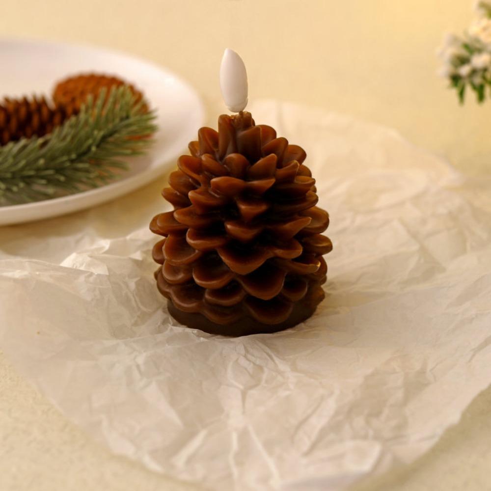 Flameless LED Candles Warm Color Light Electronic Candle Pine Cone Candle Light  Home