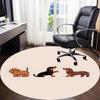 1 st Dvärgtaxvalpar Kontor Rund Matta, Under Kontorsstolar Sovrum Vardagsrum Heminredning, Rumsdekor