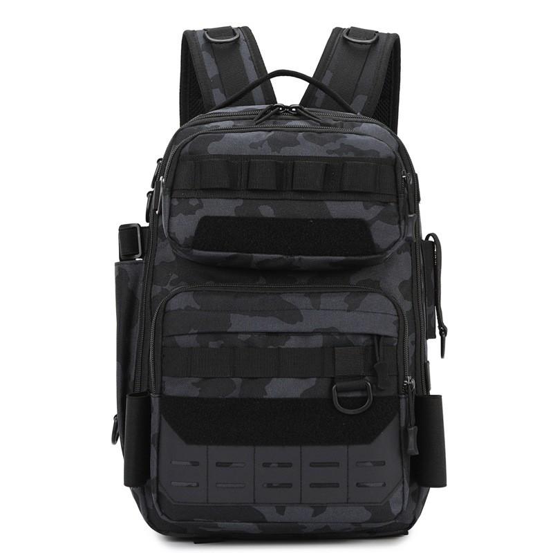 Multi-Functional Fishing Backpack Hiking Camping Outdoor Tactical Travel 20-35L Lightweight Daypack With Arc Shoulder Straps
