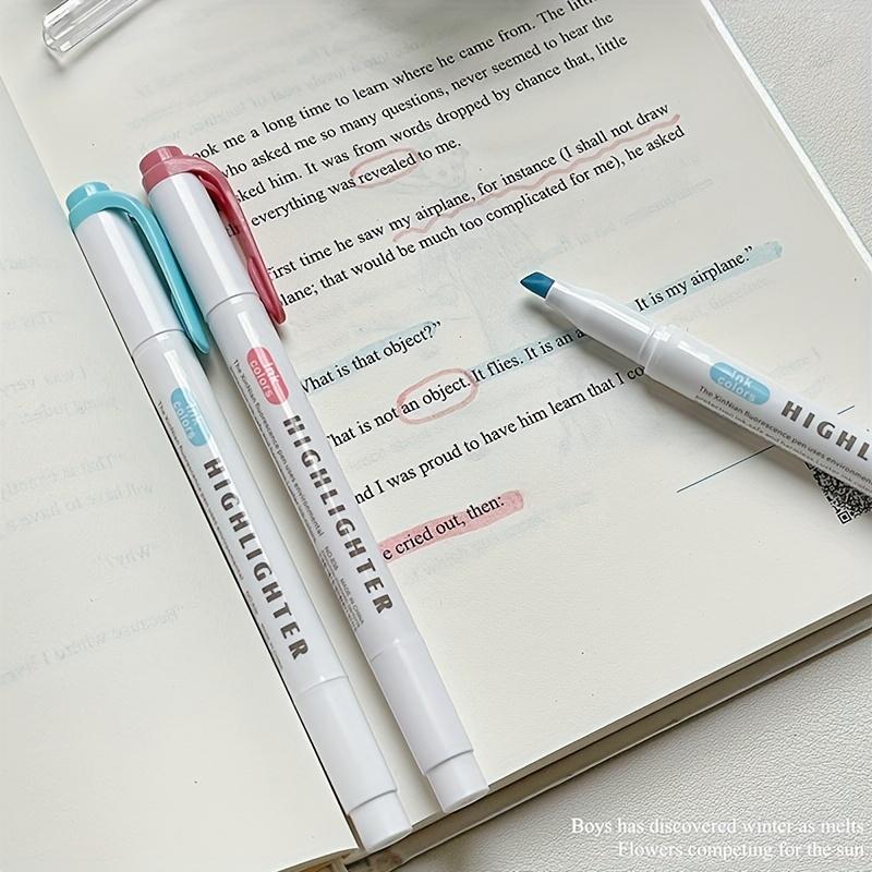 5 Colors Double Headed Highlighter Pen Set Fluorescent Drawing Markers Highlighters Pens Art Japanese Cute Pastel Stationery