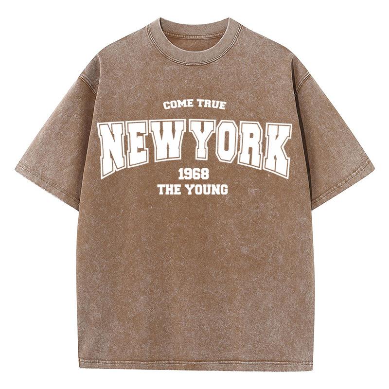 Summer Vintage Vintage Round Neck Letter Printed Top Fashionable Casual Short Sleeved Women's Pure Cotton T-shirts