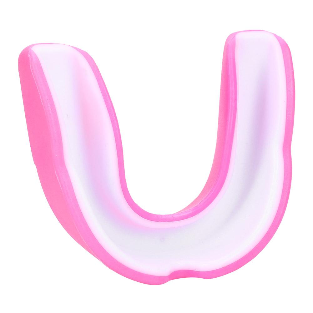 Durable EVA Adult Mouth Guard Teeth Tooth Protector Boxing Combat Accessory Pink & White