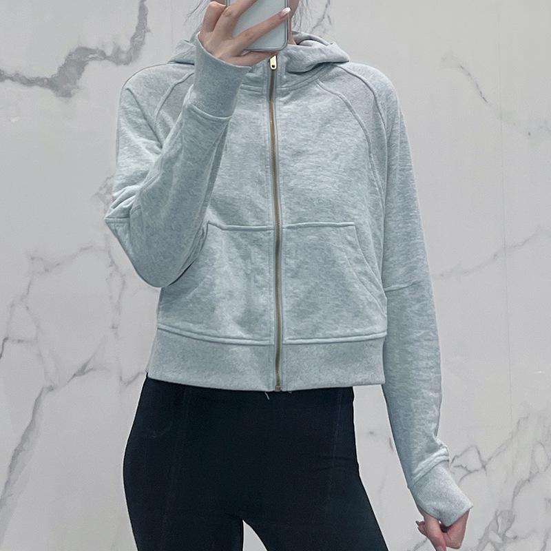 

Женская толстовка с капюшоном из бархата на молнии для занятий йогой и фитнесом