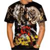 Hot-selling Reggae Style T-shirts Trendy Street Men's Hip-hop Short-sleeved Tees 3D Ghost Pattern Printed Unisex T-shirt