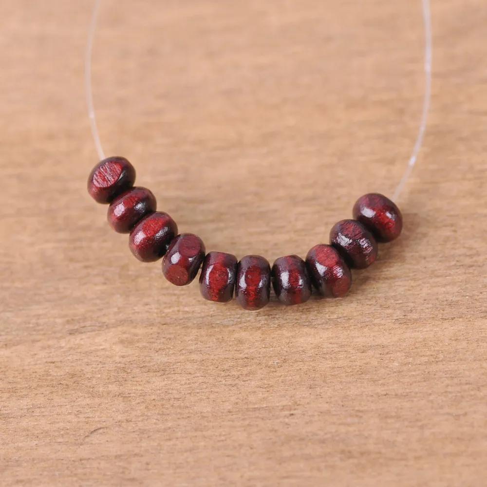 1000pcs Round 4mm Plated Coated Color Natural Wood Small Loose Spacer Beads for DIY Crafts Woodcraft Jewelry Making Accessories