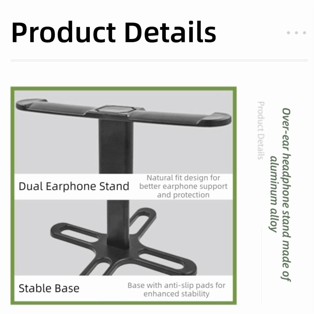 Multi-Style Headphone Stand with Anti-Slip Base Over-Ear Headset Holder  Home Office