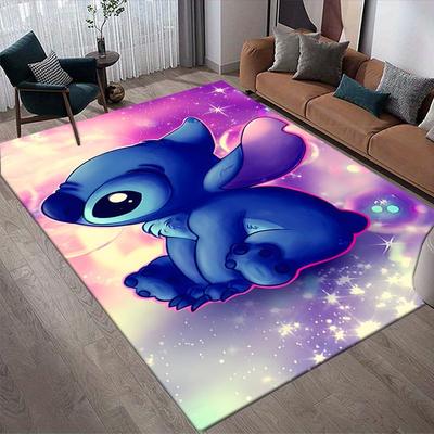 1 szt. Dywanik z motywem Disneya Lilo i Stitch, Dywanik obszarowy, Dywanik antypoślizgowy, Można prać ręcznie, Mata podłogowa, Odpowiedni do salonu, sypialni, Dekoracja domu