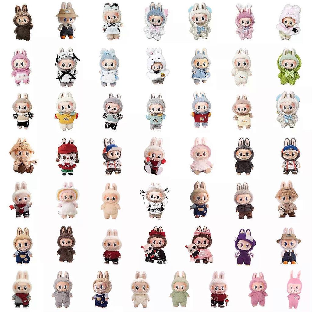 50pcs 4x7cm Labubu Cute Doll Graffiti Stickers Skateboard Suitcase Guitar Kettle Decoration Party Favors Gift Kids Prize