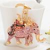 New Design 3D Enamel Elephant Crafts Key Holder Fashion Crystal Animal Bag Pendant Unique Jewelry Gift Bag Charm
