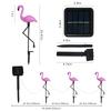 3pcs Outdoor Solar Lights Flamingo Garden Led Stake Light Pathway Lawn Yard Landscape Halloween Christmas Decorative Lights