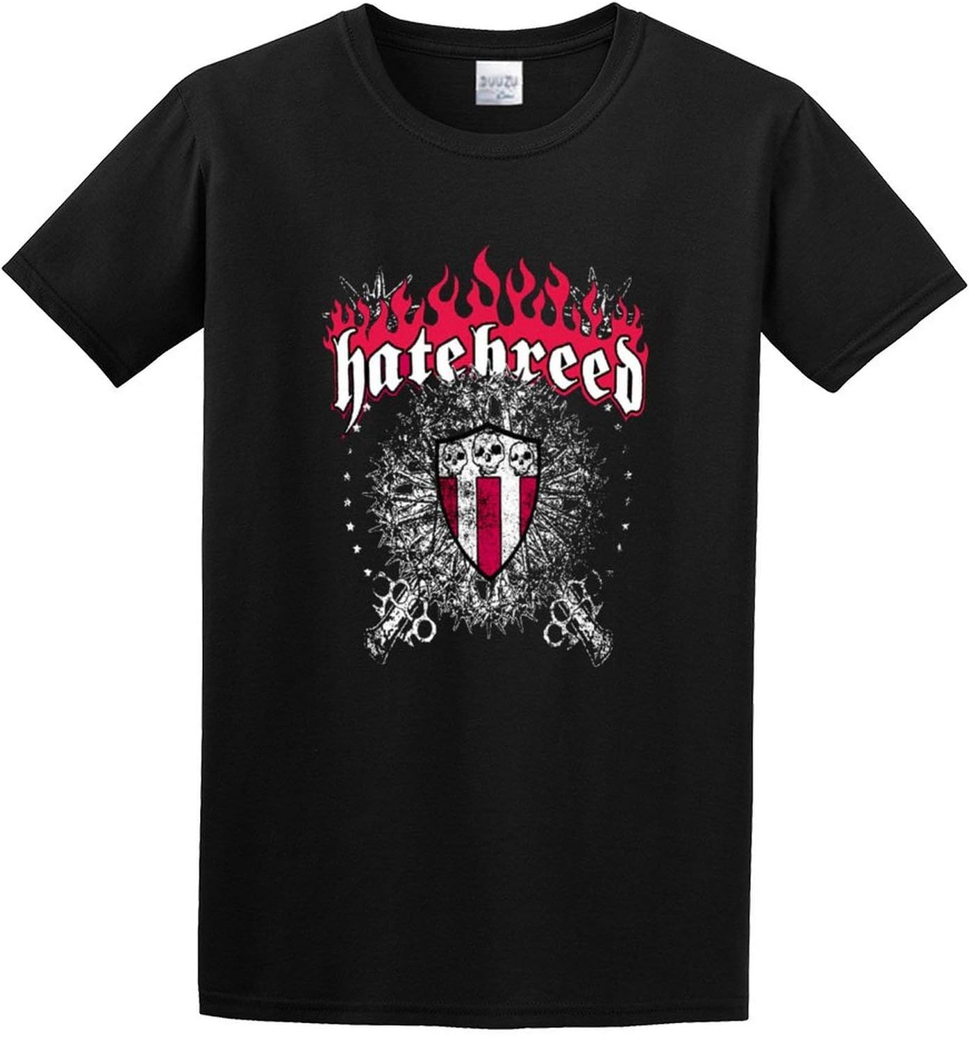 Unisex T-Shirt Hatebreed Skull and Maces Metalcore Band Rock Printed Black M чёрный