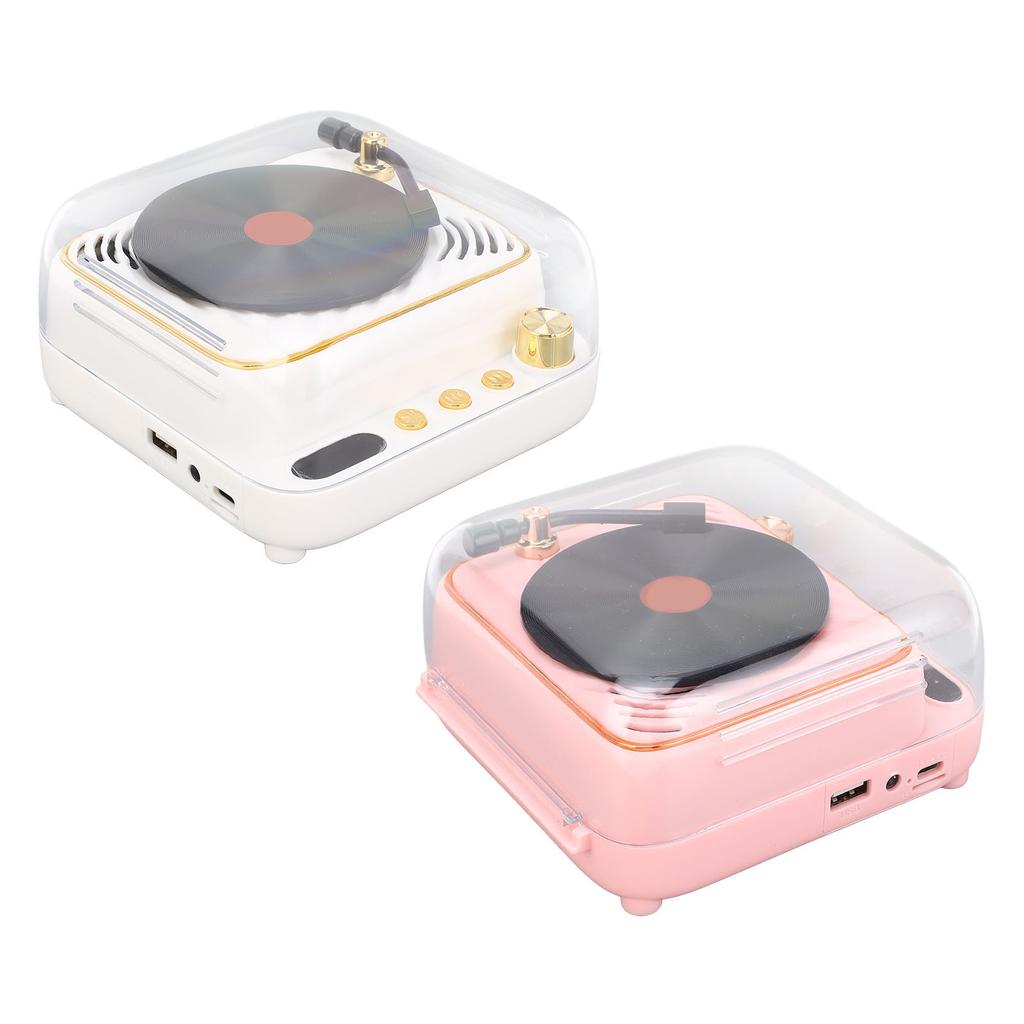 BT Speaker Retro Record Player Shaped Decorative Speaker for Bedroom Bedroom Gift 3.7V