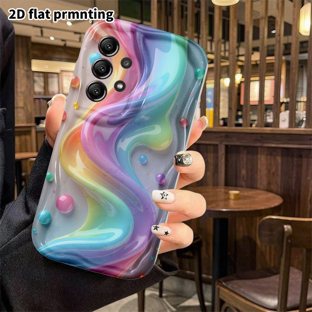 Phone Case: 2D Flat Samsung Galaxy A34 A35 M05 M06 S20 S22 S21 FE Plus 5G Protective Case, Gradient Fluid, Christmas and Halloween Gift