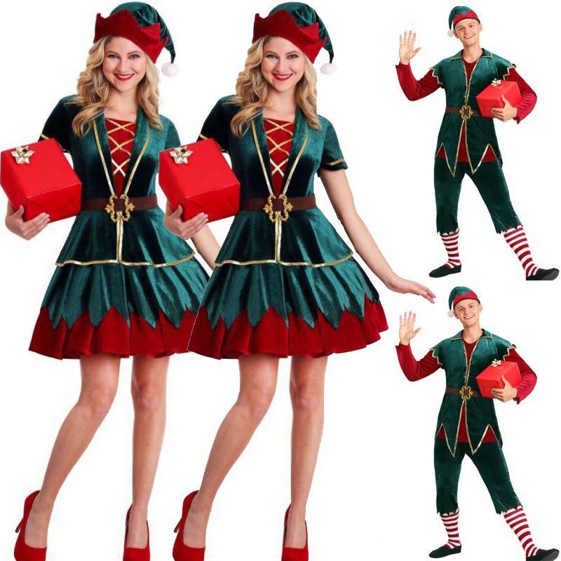 Elf Christmas Santas Helper Holiday Unisex Fancy Dress Halloween Costume Adult