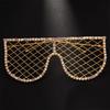Fashion Eyeglasses with Rhinestones Colorful Sunglasses Hollow Eyeglasses Alloy Texture Suitable for Festivals and Shows