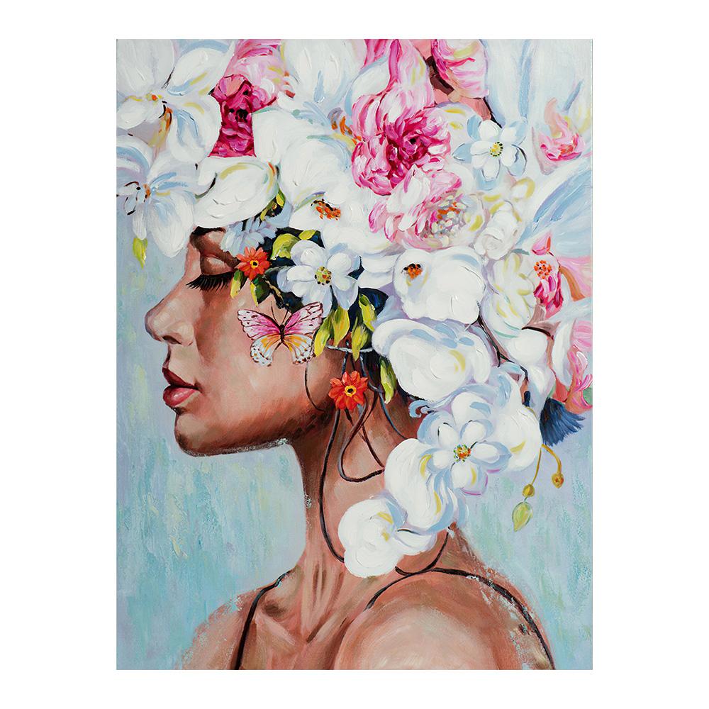 

Холст Живопись Абстрактная Женщина с Цветком Бабочка Постеры и Принты Современное Настенное Искусство для Декора Гостиной 20x30cm