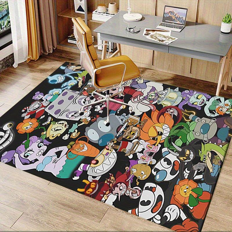 1pc Cuphead",Mugman",Art" Office Carpet Soft Polyester Non slip Machine Washable Indoor Carpet Livin