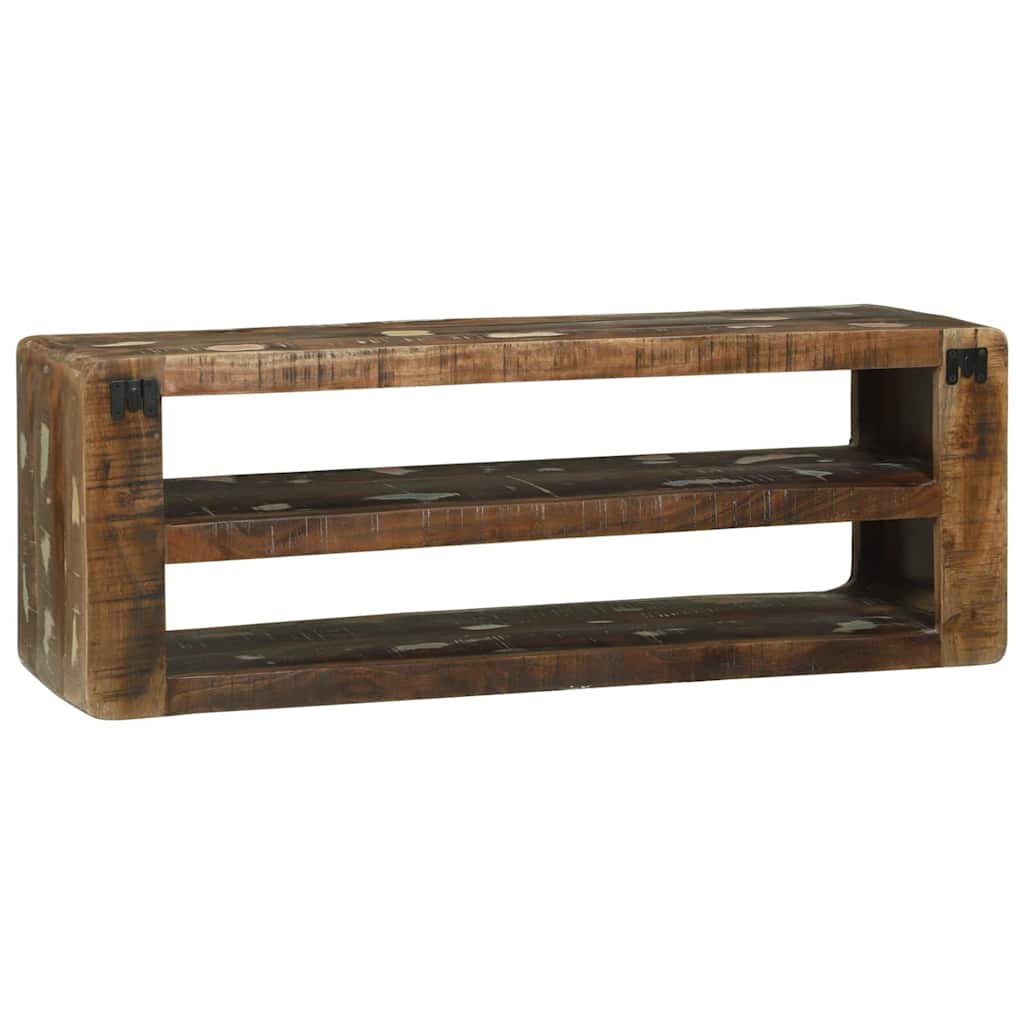 TV Cabinet Multicolored 100 X 32 X 36 Cm Solid Reclaimed Wood