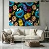 Cookie Monster Cartoon Wall Tapestry Aesthetic Wall Hanging Printed Fabric Blanket Decorative Tapestries for Bedroom Living Room Home Decor