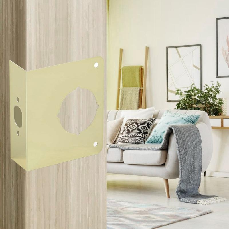 Premium Gold Finish Door Reinforcement Plate to Enhances Home Security Repair Door Lock Holes for Wood Metal Door Use