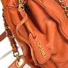 CHANEL vintage CC CC Mark logo Double Chain Tote Bag Shoulder Bag Orange