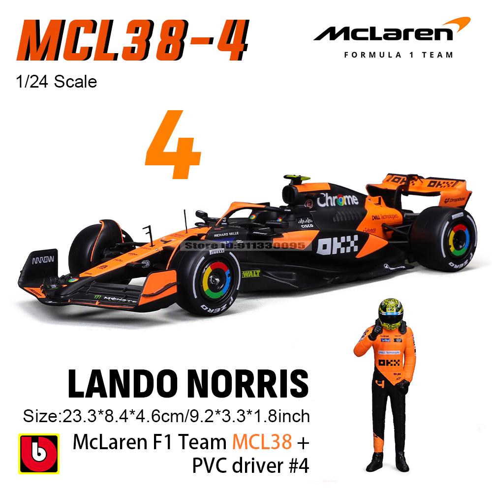 Burago 1:24 2023 F1 Mercedes-AMG W14+Gewinnpuppe 44# Hamilton 63# Russell Lack Formel 1 Legierung Super Spielzeugauto Modell