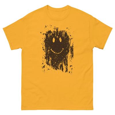 T-shirt da uomo con grafica Smiley Faccina Fango 100% Cotone Top Unisex maglietta classica