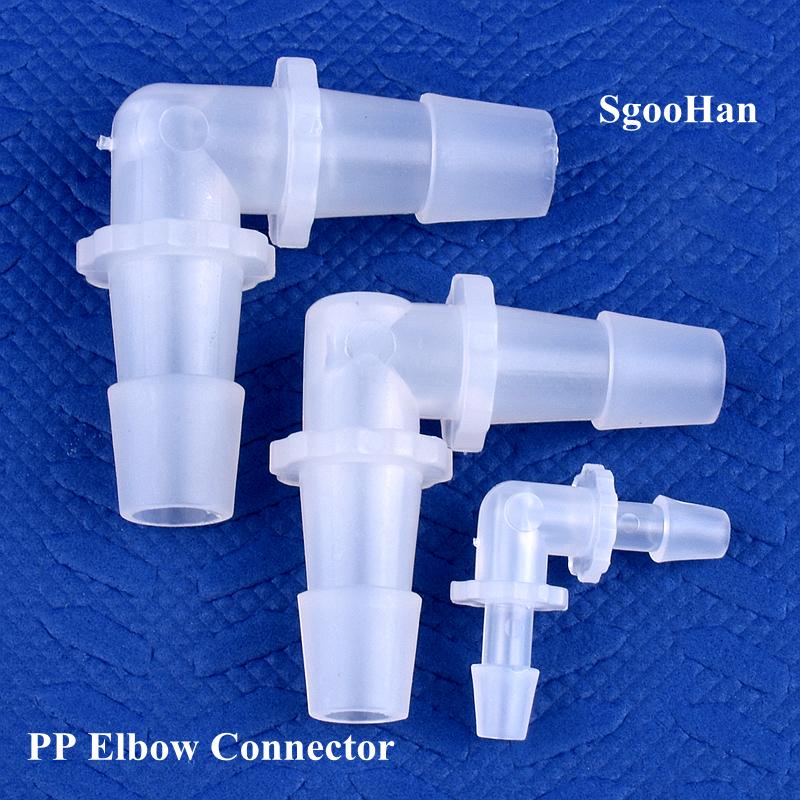 10Pcs/Lot 1.6~11.1mm PP Elbow Connectors Aquarium Tank Aerator Air Pump 90 Degree Elbow Joint Medical Garden Irrigation Barb Hose Joints