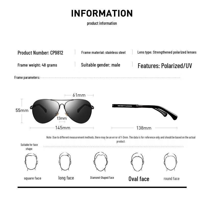 CAPONI HD Glass Polarized Aviator Sunglasses