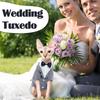 Pet Formal Tuxedo Suit With Bow Tie Classic Black Tailcoat Wedding Party Costume For Cats Small Dogs Photo Shooting Outfit