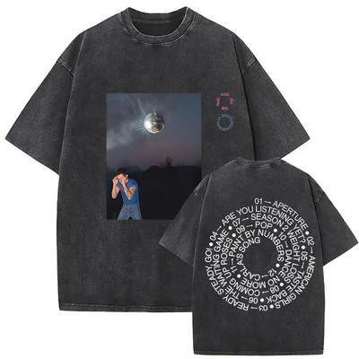 Vintage Gewaschenes Oversized Harry Styles Grafik T-Shirt Unisex Damen Pop Album Hip Hop Kurzarm Baumwoll T-Shirt Streetwear Top Tee