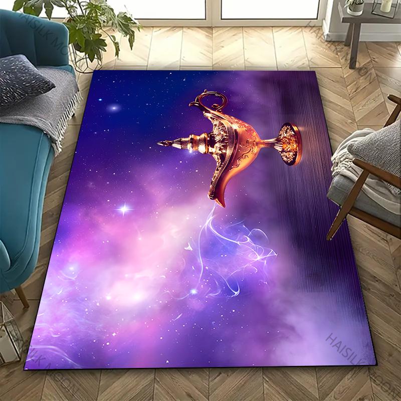 3D Wishing Lantern Pattern Carpet for Living Room Kids Bedroom Mat, Sofa Doormat Floor Rug Anti-slipTapete Decor Mat Funny Gift