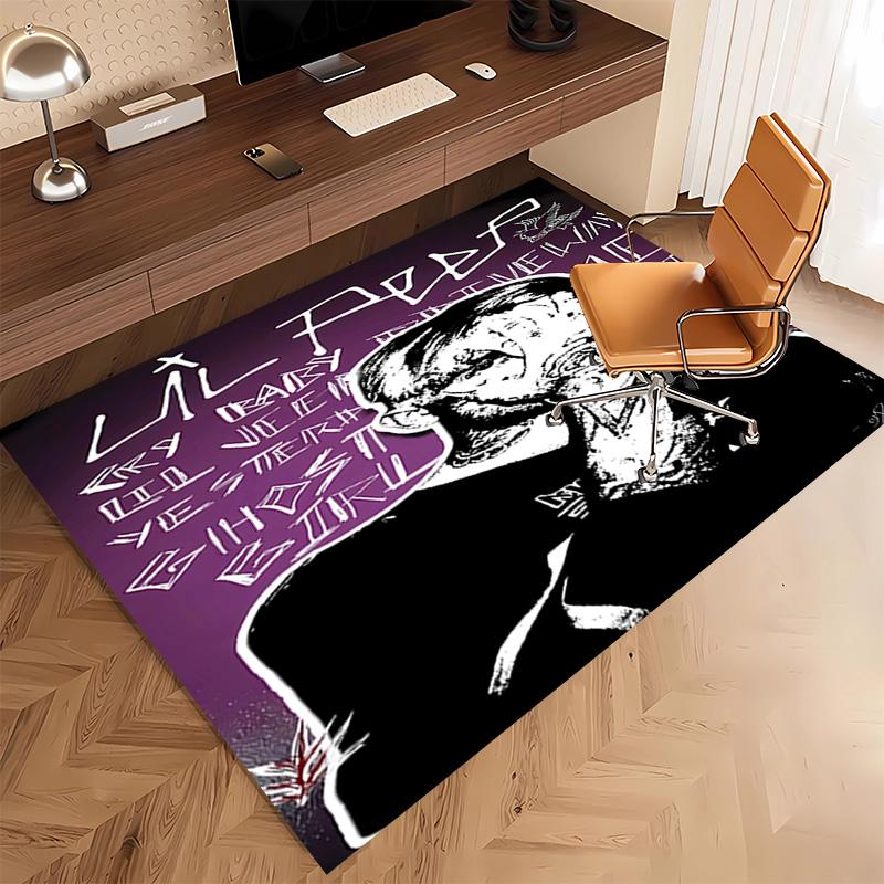 1 Stück Lil Peep Druck Teppich - Weich, Waschbar, Rutschfest, Innenmatte, Wohnzimmer, Home Office Dekorativer Teppich, Büro Dekorativ