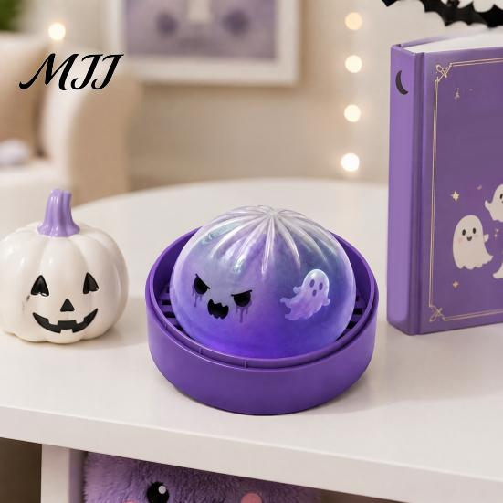 Halloween Party Favors 1/2/3Pcs Purple Ghost Dumpling Squeeze Toy, Steamed Bun Clear Toy Stress Relief Ball Fidget Toys