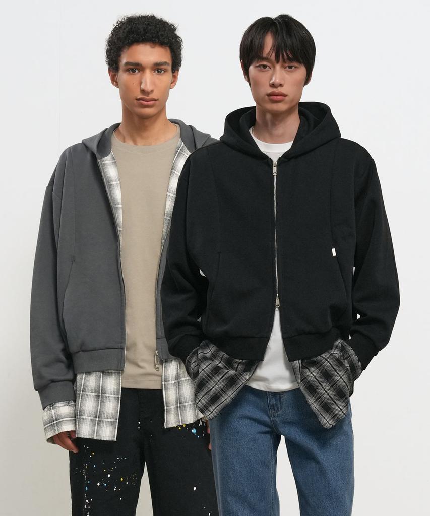 Generalidea Unisex Shirt Layered Zip-Up Hoodie [2 Colors] / Gf1Ujp004