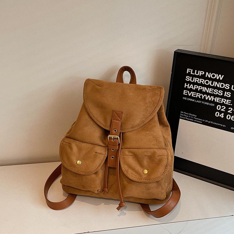 Commuting Retro Suede Women's Backpack, New Trendy and Casual Versatile Backpack, Travel Backpack