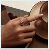 Korean Style Simple Design Three-Layer Wavy Open Band Ring