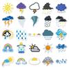 50 Weather Doodle Cartoon Stickers: Waterproof, DIY Rewards for Kids' Water Bottles & Suitcases